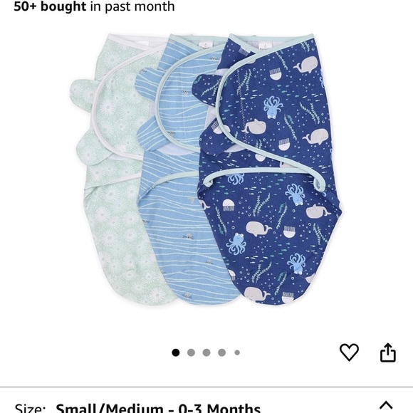 Blue and Green Baby Swaddle Set Of 3 - Picture 2 of 2